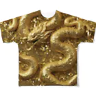 龍のエネルギーの煌めくゴールドドラゴン All-Over Print T-Shirt