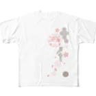 ジャパニーズスタンダードの枝垂れ桜 フルグラフィックTシャツ