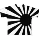 旭日ショップの【戦国時代風】旭日旗　黒 All-Over Print T-Shirt