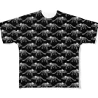 tottoのトリケラトプス骨格総柄(黒) All-Over Print T-Shirt