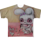 ひななひなこちゃん雛菜雛子10月個展ヴァニラ画廊のパピルリオン All-Over Print T-Shirt