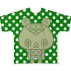 madeathのGreenBear(バックがドット柄のみ) フルグラフィックTシャツ