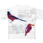 ひねもす屋　2号店の琉球の鮮やかな鳥たち フルグラフィックTシャツ