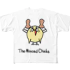 The Minced Chicksの手描き風ミンチクくんTシャツ フルグラフィックTシャツ