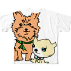 h45m69のポンタとハニ🐶❤️❤️❤️❤️ All-Over Print T-Shirt