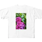 LalaHangeulの紫陽花～수국～#ハングル フルグラフィックTシャツ