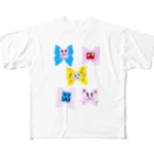 Let's C Design - design shop -のちょうちょネコ All-Over Print T-Shirt