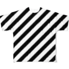 viofranme.のVIOFRANME SLASH STRIPES FULL SIZE FIT PRINT ZONE All-Over Print T-Shirt