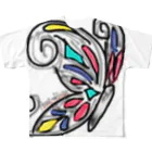 Ame-Ringsの蝶 ラフ フルグラフィックTシャツ