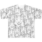 PygmyCat　suzuri店の両面印刷チベットスナギツネ_虚無グレー フルグラフィックTシャツ