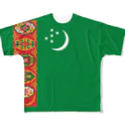 大のトルクメニスタン国旗 全柄 フルグラフィックTシャツ