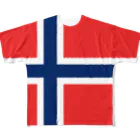 大のノルウェー国旗 全柄 フルグラフィックTシャツ