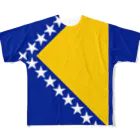大のボスニア・ヘルツェゴビナ国旗 全柄 フルグラフィックTシャツ