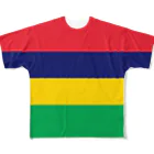 大のモーリシャス国旗 全柄 フルグラフィックTシャツ