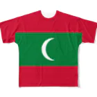 大のモルディブ国旗 全柄 フルグラフィックTシャツ