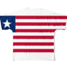 大のリベリア国旗 全柄 フルグラフィックTシャツ