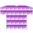 CHAX COLONY imaginariのmelty border(2/purple) All-Over Print T-Shirt