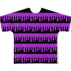 CHAX COLONY imaginariのmelty border(2/purple×black) フルグラフィックTシャツ