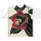 J. Jeffery Print Galleryの絶滅危惧種の猿とツバキ All-Over Print T-Shirt