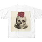 J. Jeffery Print Galleryの椿とスカル All-Over Print T-Shirt