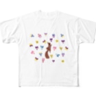 tomocco shopのリスと花 All-Over Print T-Shirt