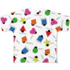 キッズポケットのいろんなかたちさん柄白 All-Over Print T-Shirt