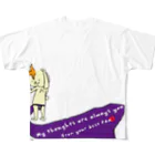 ロップの紫のフンドシの兎ver3 フルグラフィックTシャツ