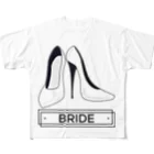 ペアTシャツ屋のシバヤさんのペア(BRIDE)ヒール_ホワイト フルグラフィックTシャツ