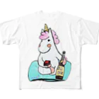 天使のやすらぎのほろ酔いこんこん All-Over Print T-Shirt