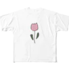 rilybiiのpink tulip フルグラフィックTシャツ