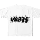 日淡水玉のブティック『sigh, and the people.』のいぬどろぼうブラック All-Over Print T-Shirt