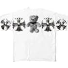 💜Salon de Lucia💜のGreek Crosses Teddy - monochrome All-Over Print T-Shirt