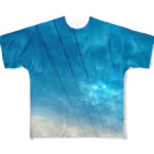 haruharuharuharuの電線と雲。 フルグラフィックTシャツ