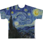 こねこちゃんのゴッホ　星月夜 All-Over Print T-Shirt