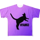 保護猫支援ショップ・パール女将のお宿のNYANKO グラデーション All-Over Print T-Shirt