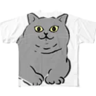 ぺろぺろぺろぺろ【せいこせんせい】のブリティッシュショートヘア 【せいこせんせい】 猫 All-Over Print T-Shirt
