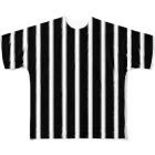 many many stripes.のストライプ1　黒 All-Over Print T-Shirt