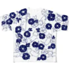 きねこやのきねこ朝顔小柄 All-Over Print T-Shirt