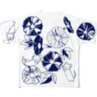 きねこやのきねこ朝顔大柄 All-Over Print T-Shirt