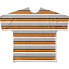 many many stripes.のマルチボーダー　グレー All-Over Print T-Shirt