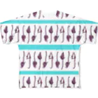 593のボーダーとワオキツネザル All-Over Print T-Shirt