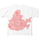 🍩tarojiro(たろじろ) shop🍩の咥えユニコーン All-Over Print T-Shirt