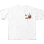 マイマイタケのなかよしだワン（3匹） All-Over Print T-Shirt