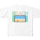 猿猫堂のあつ森BEACH フルグラフィックTシャツ