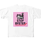 猿猫堂のステップバイステップ（未来へ） All-Over Print T-Shirt