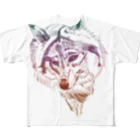 lifejourneycolorfulのカラフル ウルフ All-Over Print T-Shirt