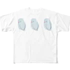 まめるりはことりの可愛いアメリカンホワイト　マメルリハちゃん【まめるりはことり】 All-Over Print T-Shirt