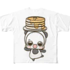 白くまパンダ ORIGINAL SHOPの白くまパンダ　ホットケーキ(白) All-Over Print T-Shirt