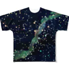 ShikakuSankakuの星座図　黒 フルグラフィックTシャツ