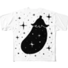 森と樅の富ます秋なす（白黒） All-Over Print T-Shirt